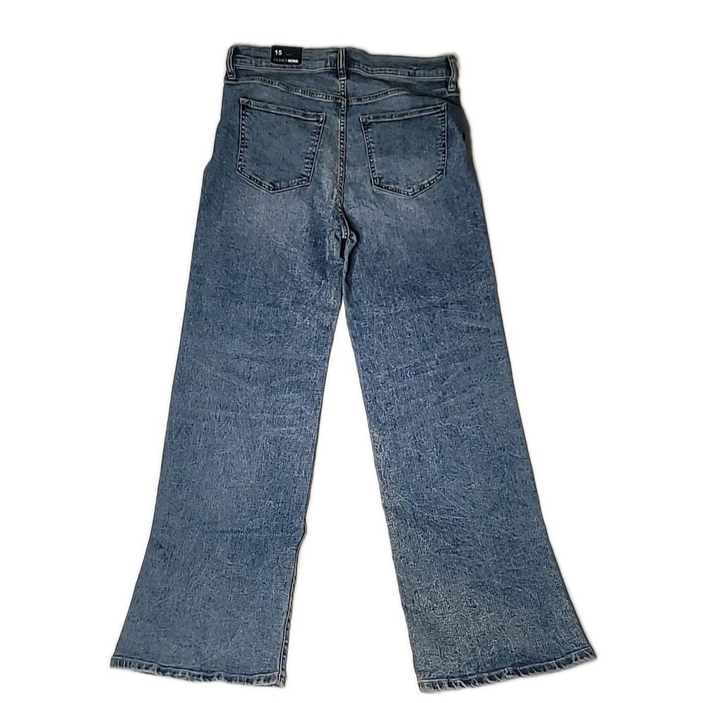 Women's Denim Jeans Reality Star Stretch Straight Wide Leg Jeans Size 15 - Picture 6 of 6